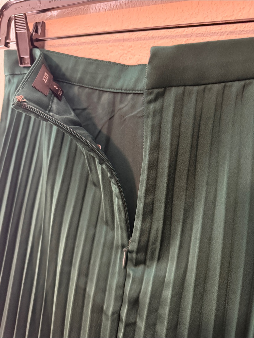 J. Crew Emerald Green Pleated Midi Skirt - Picture 8 of 8